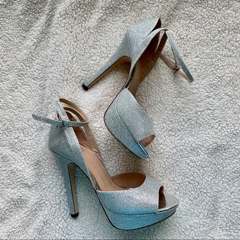 Diamond studded platform heels